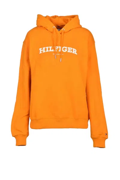 Tommy Hilfiger Orange Cropped Hooded Sweatshirt
