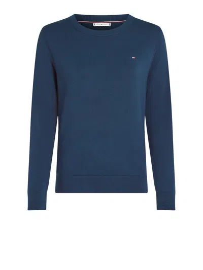 Tommy Hilfiger Organic Cotton Blend Sweater In Blue