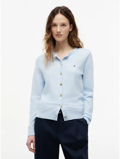 Tommy Hilfiger Organic Cotton Jersey Cardigan In Blue