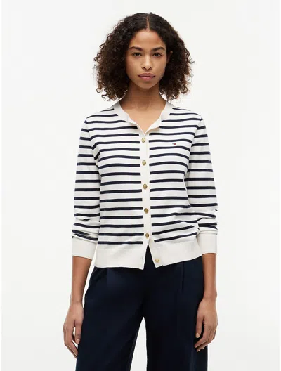 Tommy Hilfiger Organic Cotton Jersey Cardigan In White