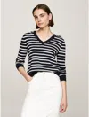 Tommy Hilfiger Sweater  Woman Color Blue In Breton Stripe / Navy / Ivory Petal