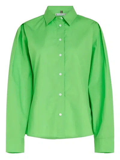 Tommy Hilfiger Organic Cotton Shirt In Green