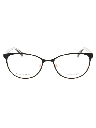 Tommy Hilfiger Oval Metal Women's Eyeglasses In Black