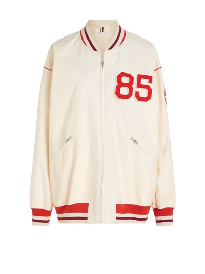 Tommy Hilfiger Oversized Baseball Jacket With Crest In Calico