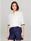Tommy Hilfiger Oversized Cropped Stripe In Optic White Th