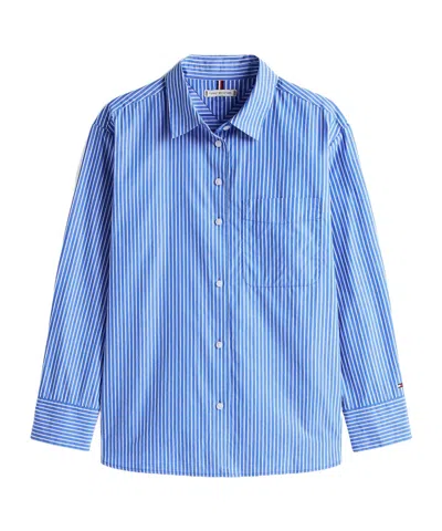 Tommy Hilfiger Oversized Fit Stripe Shirt In Blue Stp