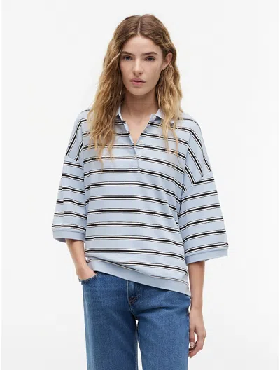 Tommy Hilfiger Oversized Fit Striped Polo In Multi