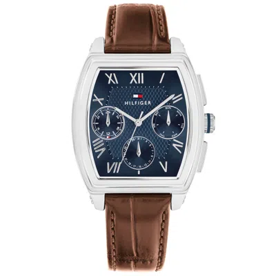 Tommy Hilfiger 36mm Leather Strap Multifunction Watch In Brown