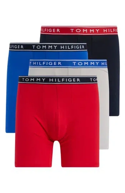 Tommy Hilfiger Pack Of Four Boxer Briefs In Morrocan Blue