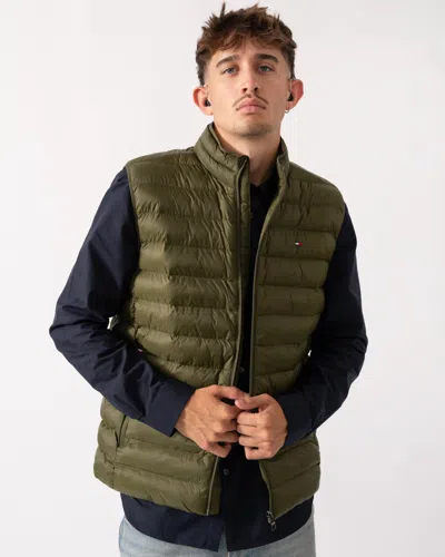 Tommy Hilfiger Packable Recycled Mens Quilted Gilet In Green
