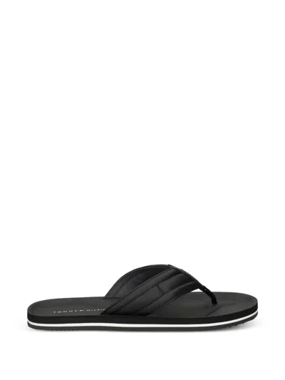 Tommy Hilfiger Padded Slides In Black
