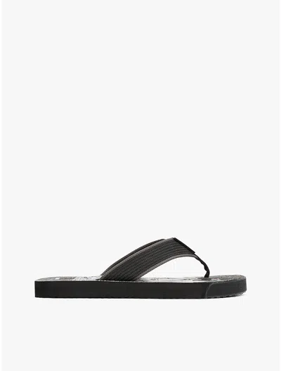 Tommy Hilfiger Palm Print Beach Flip In Black