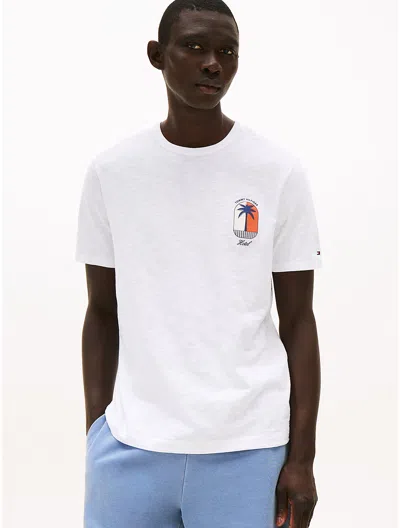 Tommy Hilfiger Palm Tree Logo Slub Cotton T In White