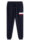 Tommy Hilfiger Colour-blocked Fleece Cuffed Joggers In Blue
