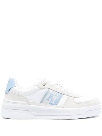 Tommy Hilfiger Panelled Leather Sneakers In Blau