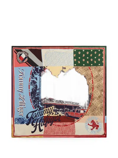 Tommy Hilfiger Patchwork Graphic-print Scarf In Multi