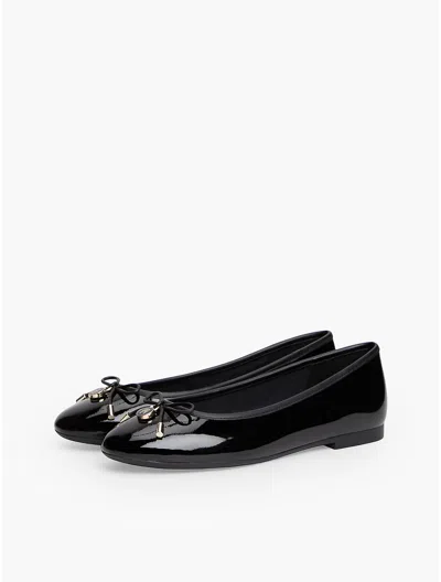 Tommy Hilfiger Patent Leather Ballet Flat In Black