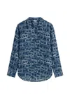 Tommy Hilfiger Patterned Buttoned Shirt In Blue