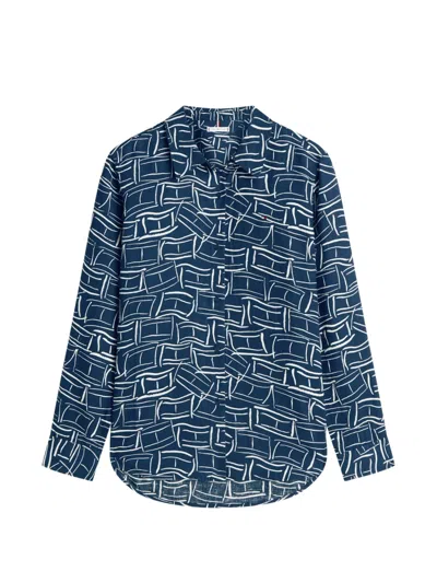 Tommy Hilfiger Patterned Buttoned Shirt In Blue