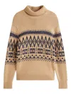 Tommy Hilfiger Patterned Roll-neck Sweater In Neutral