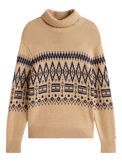TOMMY HILFIGER PATTERNED ROLL-NECK SWEATER
