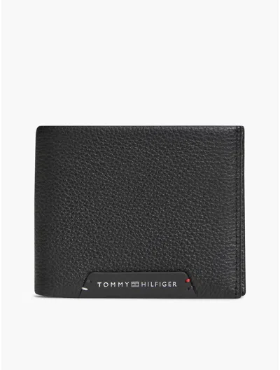 Tommy Hilfiger Corporate Logo-plaque Bifold Wallet In Black