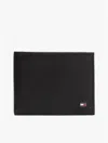 Tommy Hilfiger Pebbled Leather Bifold Wallet In Brown