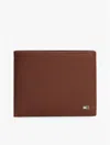 Tommy Hilfiger Pebbled Leather Bifold Wallet In Brown