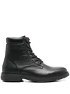 Tommy Hilfiger Pebbled-leather Boots In Black