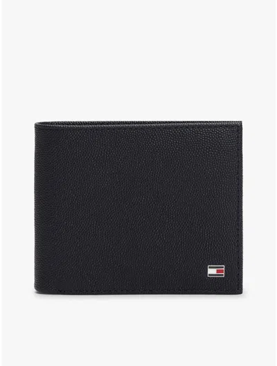 Tommy Hilfiger Pebbled Leather Card And Coin Holder In Blue