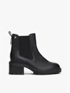 Tommy Hilfiger Pebbled Leather Cleated Chelsea Boot In Black