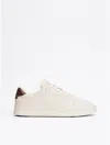 Tommy Hilfiger Pebbled Leather Cupsole Sneaker In Alabaster