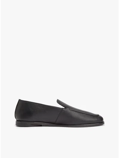 Tommy Hilfiger Pebbled Leather Loafer In Black
