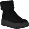 Tommy Hilfiger Peleiz Faux Shearling Cuff Platform Bootie In Black