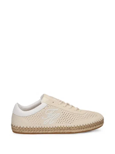 Tommy Hilfiger Perforated Espadrille Sneakers In Neutral