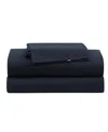 Tommy Hilfiger Performance Cooling Solid 180-thread Count Cotton 4-pc. Sheet Set, Full In Blue