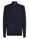 Tommy Hilfiger Performance Quarter-zip Mock-neck Sweater In Blue