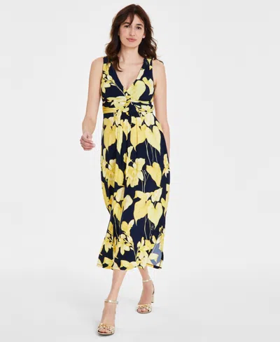 Tommy Hilfiger Petite Floral-print Maxi Dress In Skycpt,sna