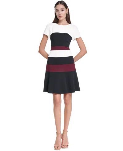 Tommy Hilfiger Petite Scuba Crepe Sheath Dress In Multi