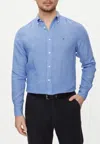 Tommy Hilfiger Dyed Linen Shirt In Blue
