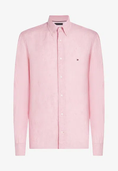 Tommy Hilfiger Pigment Dyed Li Solid Rf Shirt In Rosa