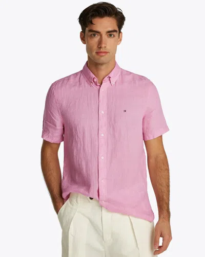 Tommy Hilfiger Pigment Dyed Linen Short Sleeve Mens Shirt
