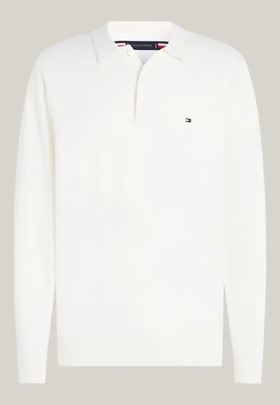 Tommy Hilfiger Pima Org Ctn Cashmere Sweater In Bianco
