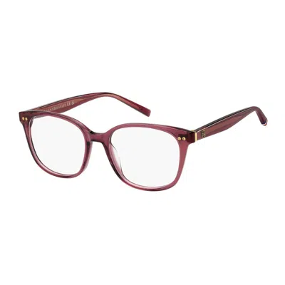 Tommy Hilfiger Pink Acetate Glasses (frames) In Burgundy