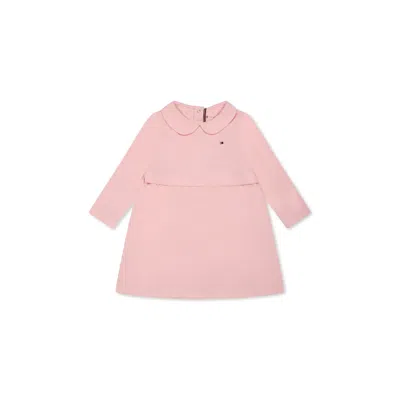 Tommy Hilfiger Pink Dress For Baby Girl With Iconic Flag
