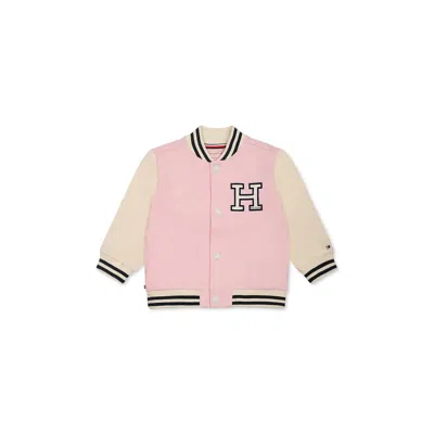 Tommy Hilfiger Pink Jacket For Baby Girl With Logo