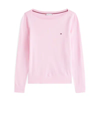 TOMMY HILFIGER TOMMY HILFIGER PINK LONG SLEVE T-SHIRT WITH LOGO.