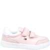 TOMMY HILFIGER PINK SNEAKERS FOR GIRL WITH LOGO AND FLAG