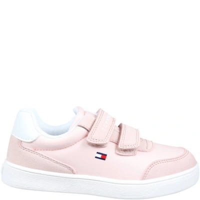 Tommy Hilfiger Kids' Pink Sneakers For Girl With Logo And Flag