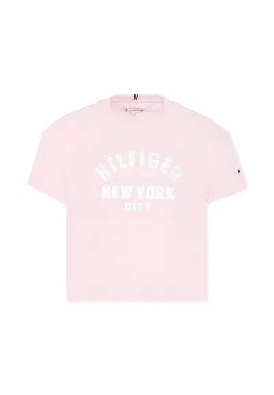 Tommy Hilfiger Kids' Pink T-shirt For Girl With Logo